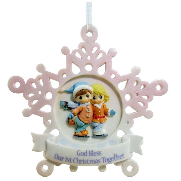 Precious Moments God Bless Our 1st Christmas Together Holiday Christmas Ornament - Picture 2 of 5